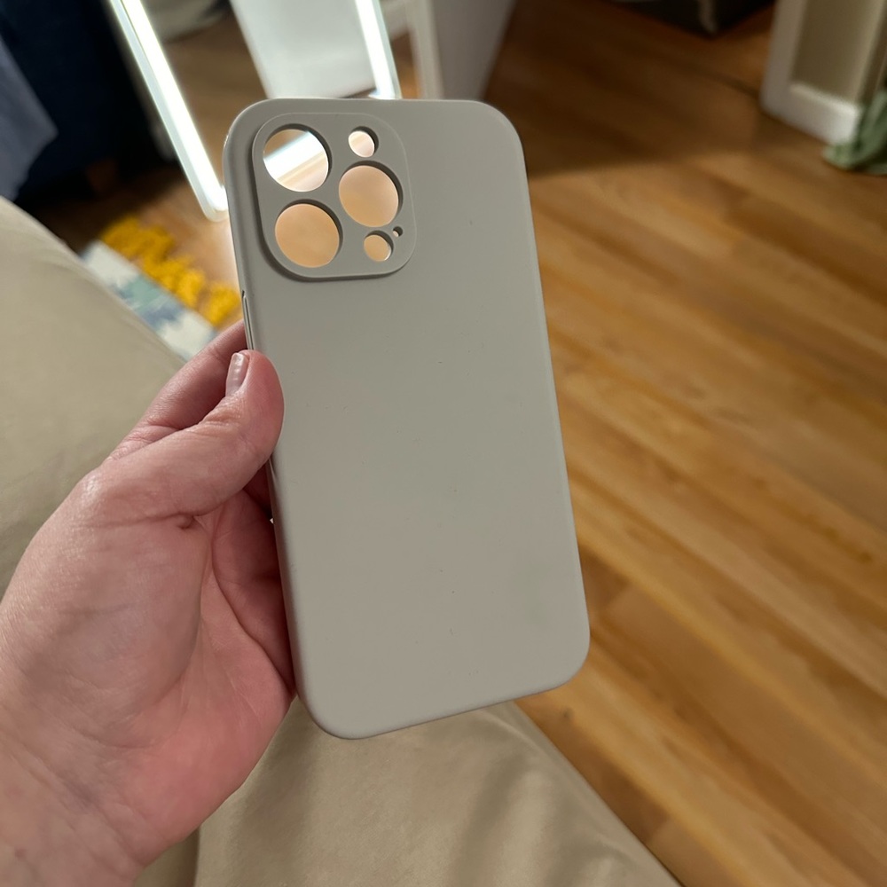 SURPHY iPhone 14 Pro Max case, liquid silicon phone case color “Stone”